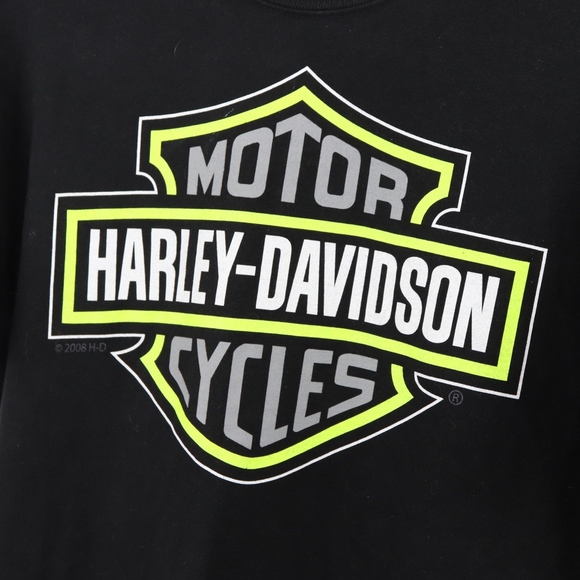 Harley Davidson Mens Medium Big Logo T Shirt Black - Picture 4 of 8
